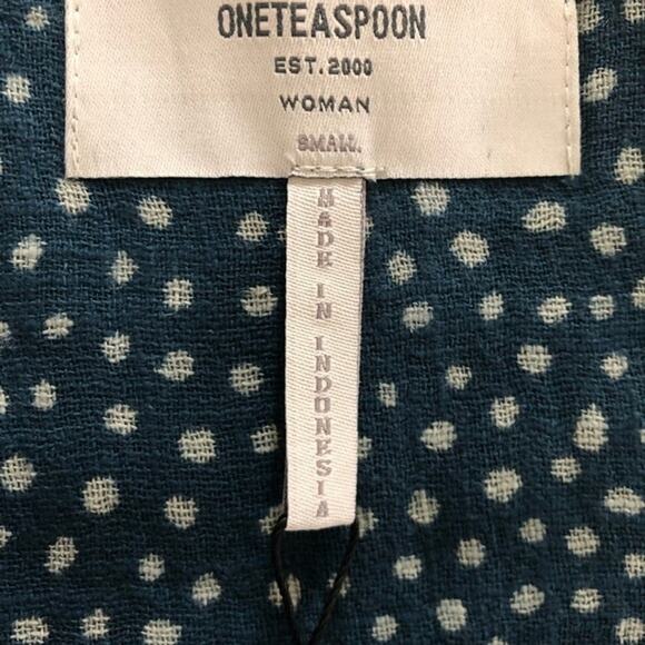 One Teaspoon Starry Night Wrap Mini Dress Tiny Polka Dots Navy Blue White Small - Picture 13 of 14